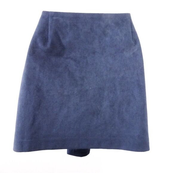Theory  IWG Wrap Skirt Brilliant Skirt  Navy Fulton Fuax Suede Skirt  NWT 195 - Picture 7 of 14